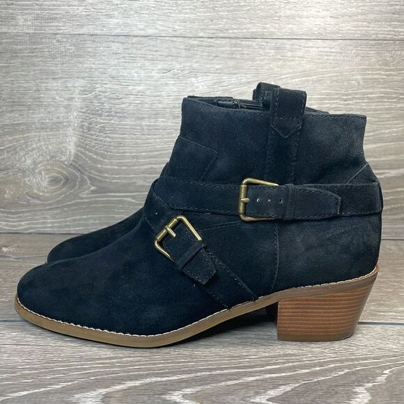 Cole Haan Grand OS Jensyn Womens Sz 7.5B Black Leather Pull On Buckle Ankle Boot - Picture 3 of 11